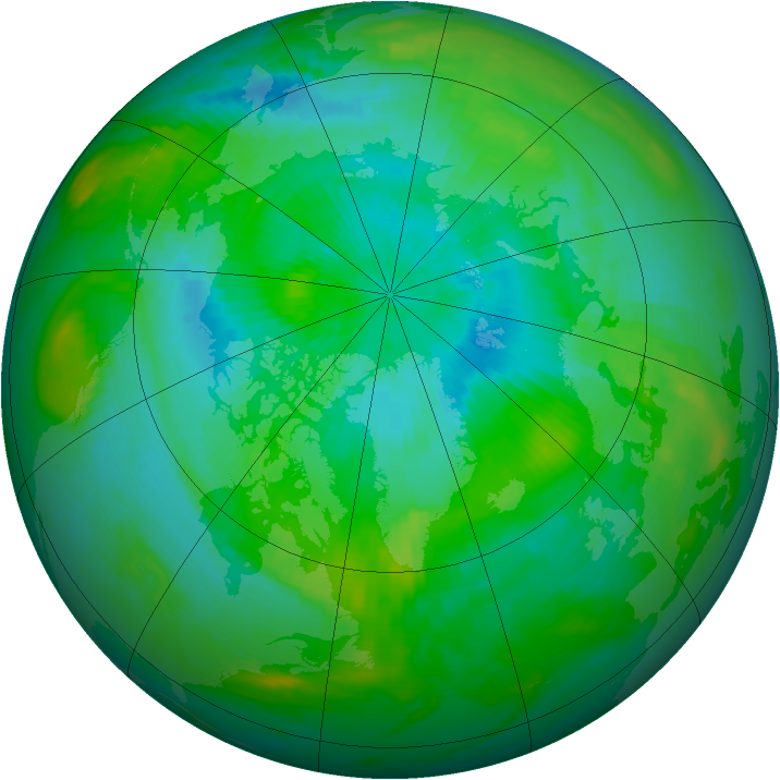 Arctic ozone map for 25 August 1981